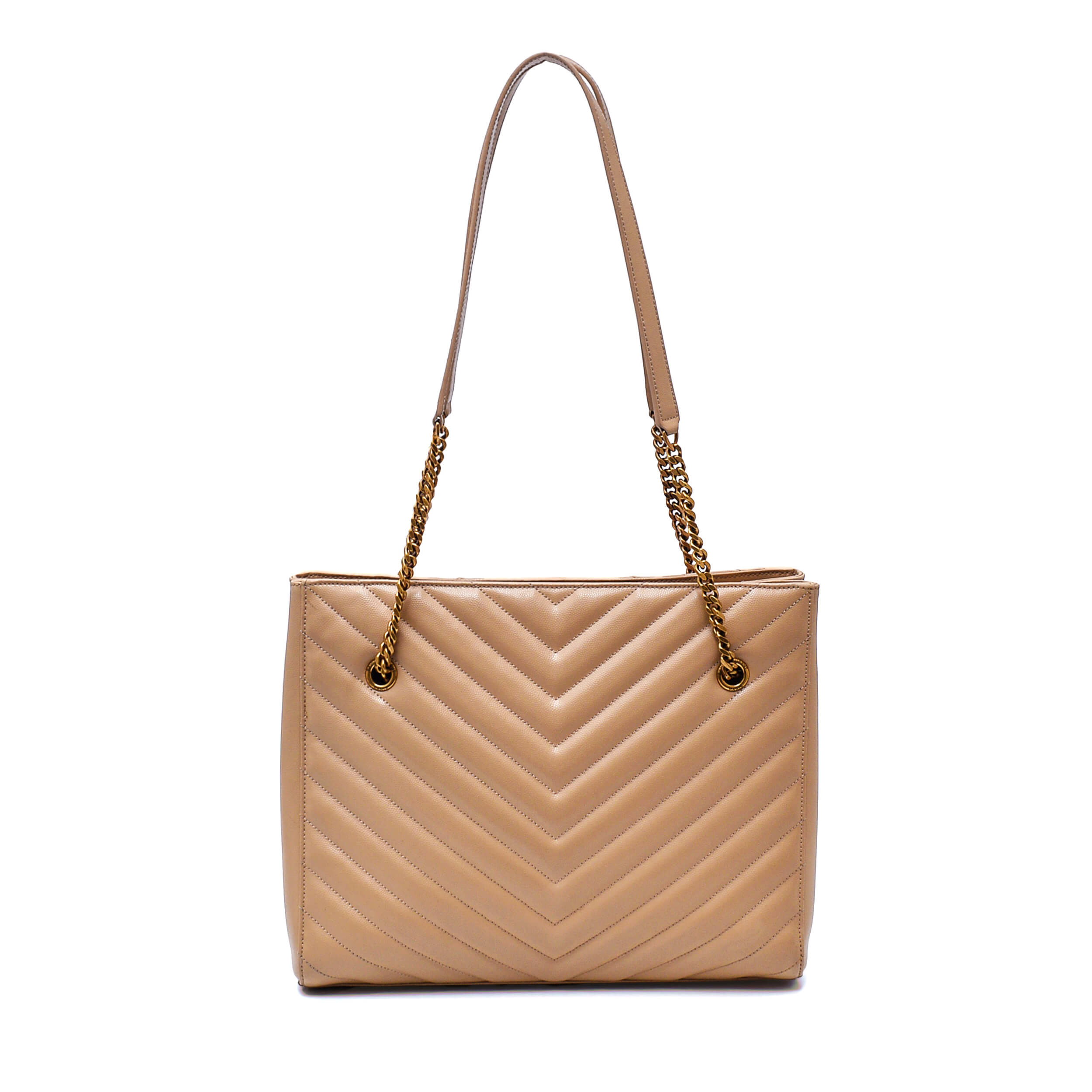 Saint Laurent - Beige Tribeca Leather Shoulder Bag